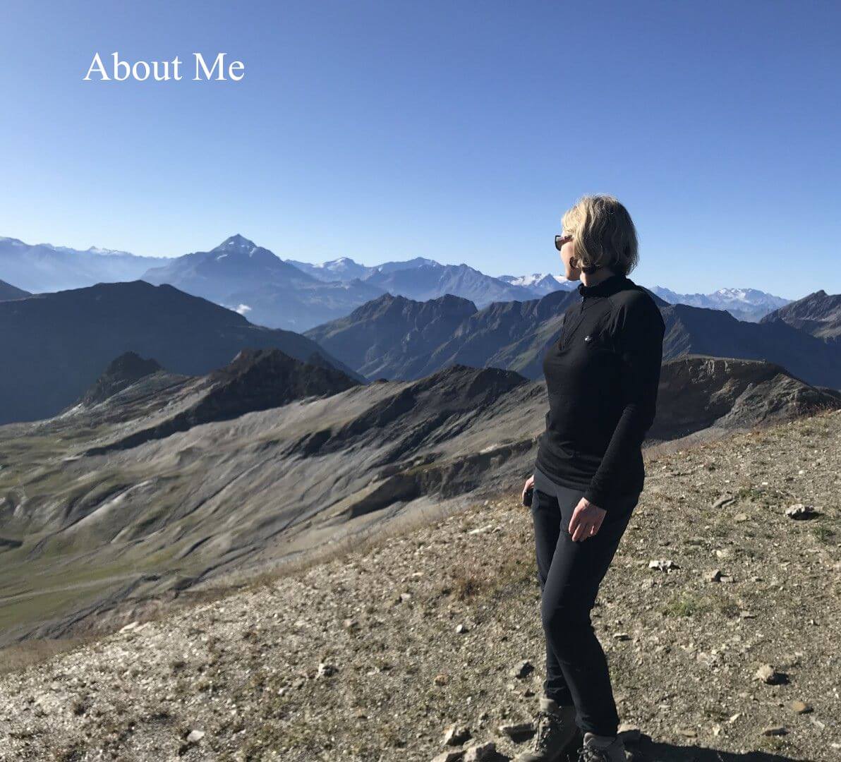 me standing in a mountain landscape